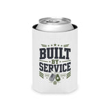 Military Can Cooler, Built by Service Drink Holder, Veteran Gift, Military Appreciation Gift, Armed Forces Beverage Sleeve, Patriotic Gift