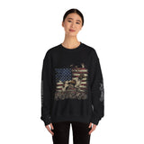 Personalized Patriotic Dog Sweatshirt, Custom Family Name Pullover, American Flag Dog Crewneck, USA Dog Lover Gift, Fourth of July Shirt