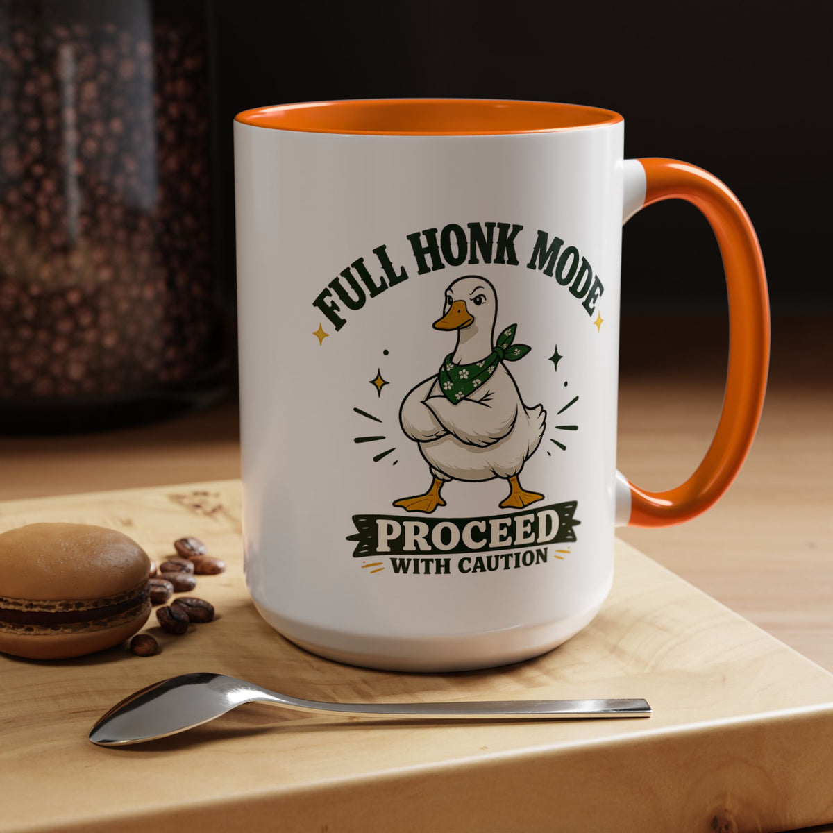 Funny Goose Coffee Mug, Full Honk Mode Duck Mug, Silly Bird Lover Gift, Goose Humor Cup for Coworkers, Animal Lover Coffee Mug