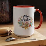 Personalized Teacher Coffee Mug, Custom Teacher Name Gift, Floral Teacher Mug, Teacher Appreciation Present, Classroom Gift