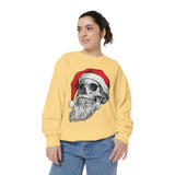 Skull Santa Sweatshirt, Gothic Christmas Crewneck, Creepy Holiday Skeleton Pullover, Alternative Xmas Gift for Metalhead or Horror Fan