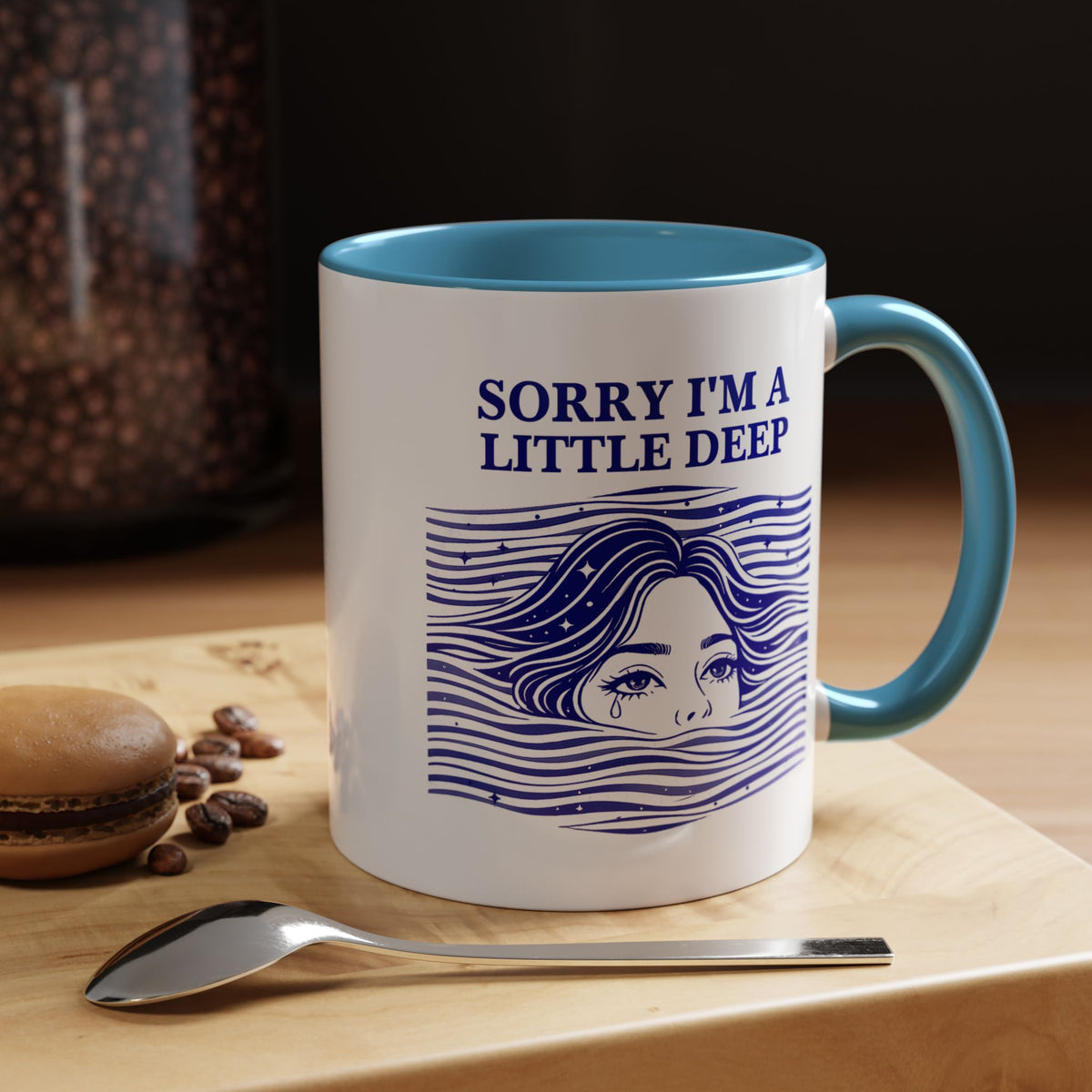 Funny Introvert Mug, Social Anxiety Coffee Mug, Deep Thinker Gift, Sarcastic Humor Cup, Emotional Ocean Mug, Mental Health Gift
