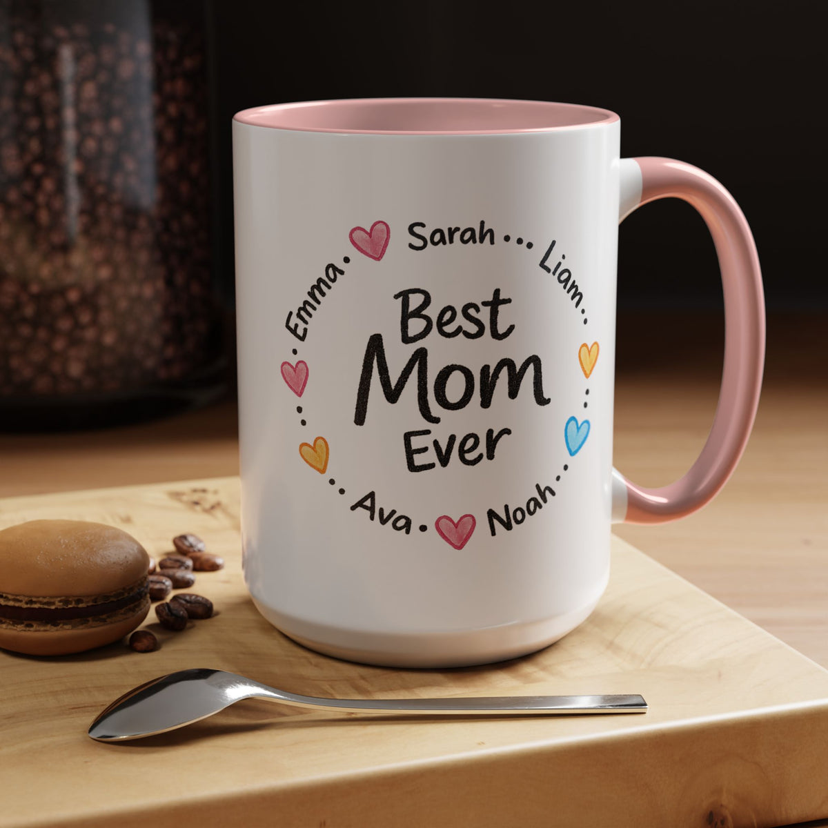 Personalized Best Mom Ever Mug, Custom Kids Names Coffee Mug, Mother's Day Gift for Mom, Grandma Gift, Family Keepsake Cup