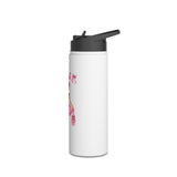 Personalized Ballerina Water Bottle for Girls, Custom Name Ballet Dance Bottle, Insulated Stainless Steel Kids School Bottle