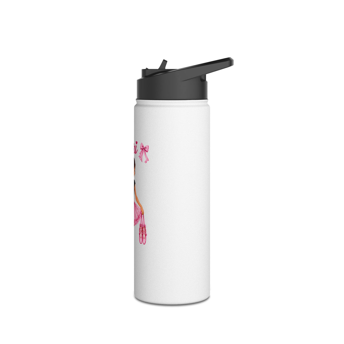 Personalized Ballerina Water Bottle for Girls, Custom Name Ballet Dance Bottle, Insulated Stainless Steel Kids School Bottle