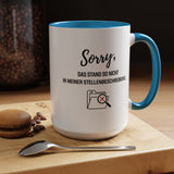 Sorry Das Stand So Nicht In Meiner Stellenbeschreibung Coffee Mug, Funny German Office Joke Gift for Coworkers, Sarcastic Job Description Ceramic Tea Cup with Pink Handle