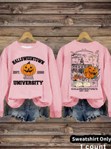 Long sleeved sweatshirt with Halloween pumpkin pattern sweatshirt