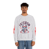Freedom American Independence Sweatshirt, Patriotic Skull Crewneck, USA Flag Pullover, Fourth of July Outfit, Americana Gift for Him