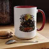 Halloween Witch Coffee Mug, Spooky Reaper and Pumpkin Cup, Gothic Horror Gift for Halloween Lover, Haunted House October Drinkware