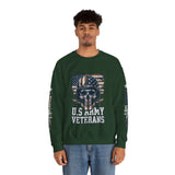 US Army Veterans Sweatshirt, Military Skull Crewneck, American Flag Veteran Pullover, Army Veteran Gift, Memorial Day or Veterans Day