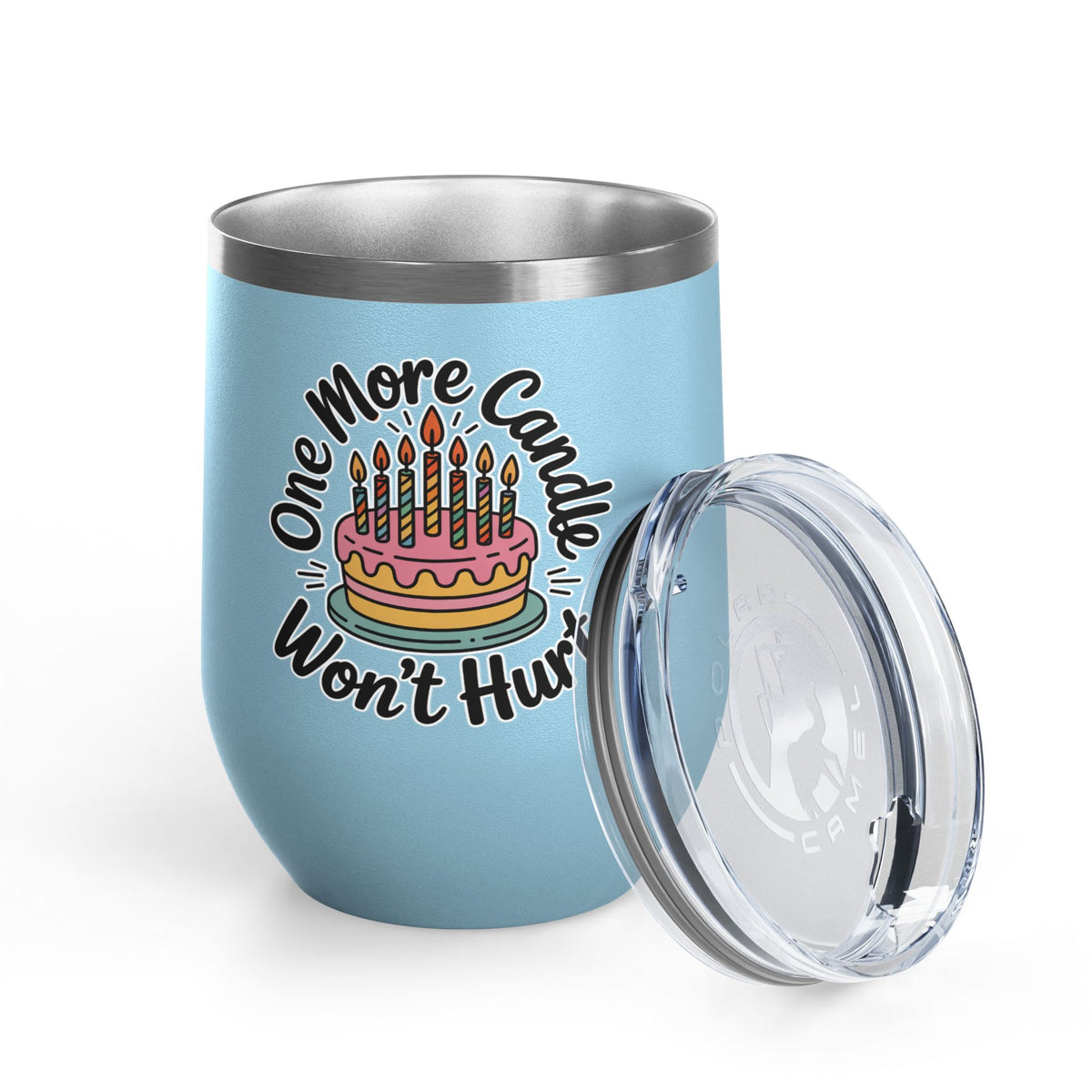 Funny Birthday Wine Tumbler, One More Candle Won't Hurt Cake Design, Getting Older Gift for a Best Friend or Coworker Who Loves a Laugh