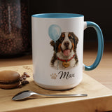 Personalized Dog Portrait Mug, Custom Pet Name Coffee Mug, Dog Lover Gift for Pet Parents, Memorial or Birthday Dog Mug