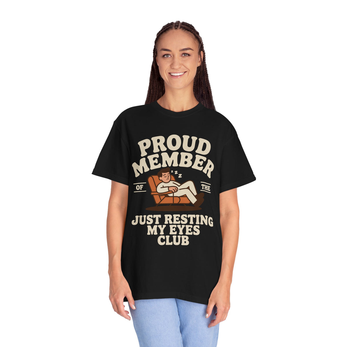 Funny Nap Lover Comfort Colors Shirt, Just Resting My Eyes Club Tee, Tired Adult Humor Shirt, Relaxation Graphic Tee Gif