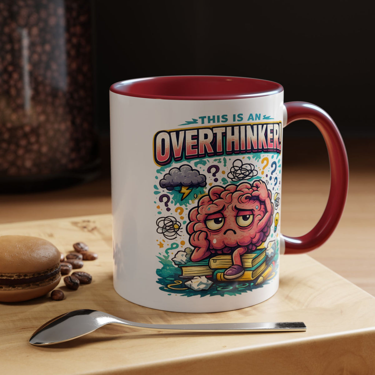 Overthinker Mug, Funny Anxiety Coffee Mug, This Is An Overthinker Brain Humor Cup, Mental Health Gift