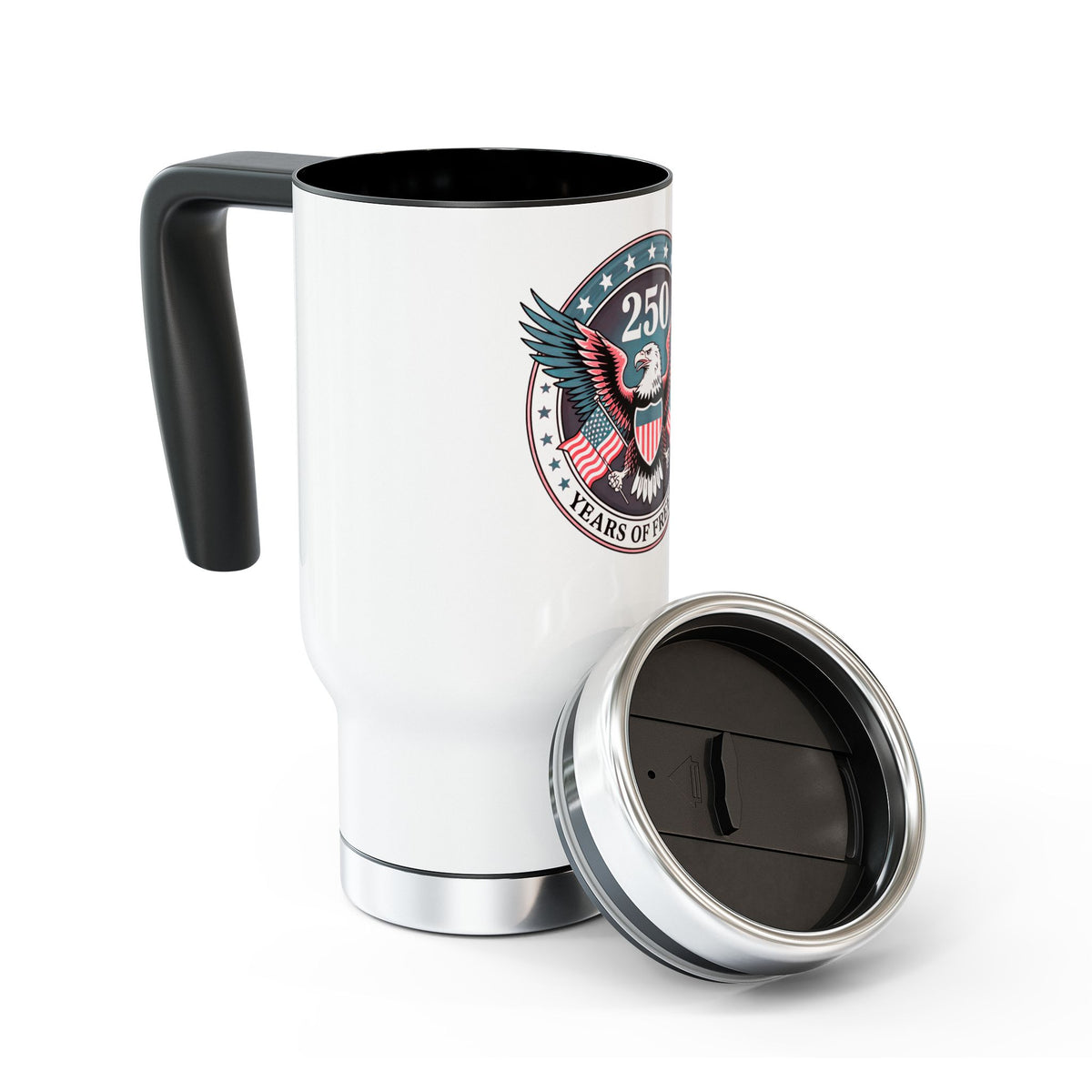 America 250 Travel Mug, 250 Years of Freedom Stainless Steel Cup, Patriotic USA Gift, 4th of July Drinkware, American Eagle Gift
