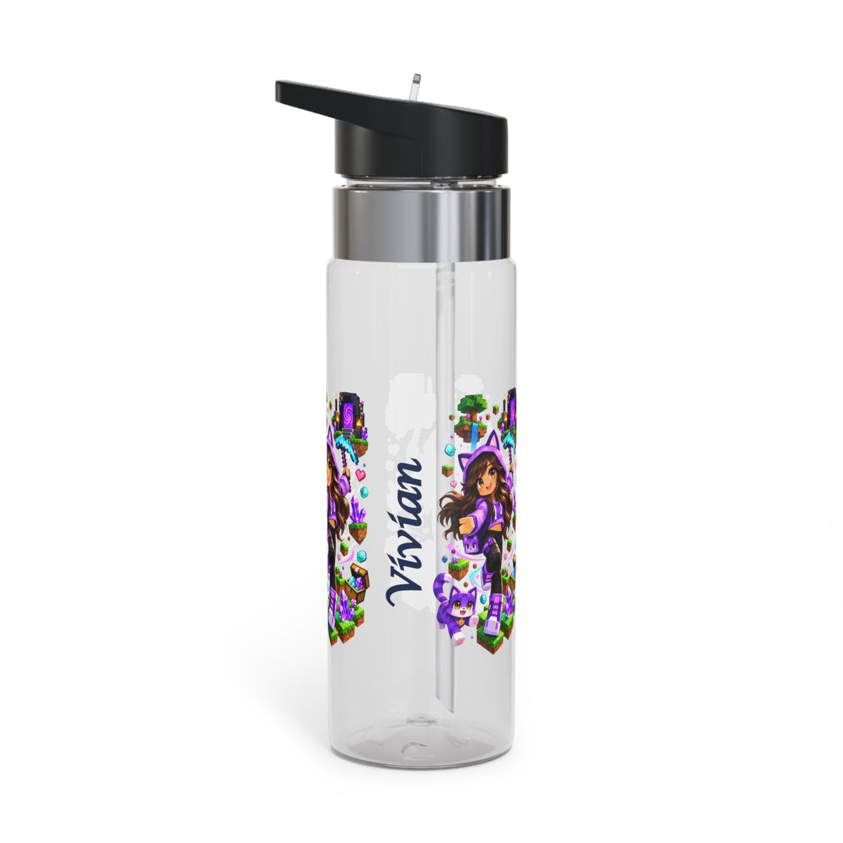 Personalized Girl Water Bottle, Custom Name Kids Bottle, Floral Princess Water Bottle, Back to School Gift for Girls, BPA Free Tritan Bottle