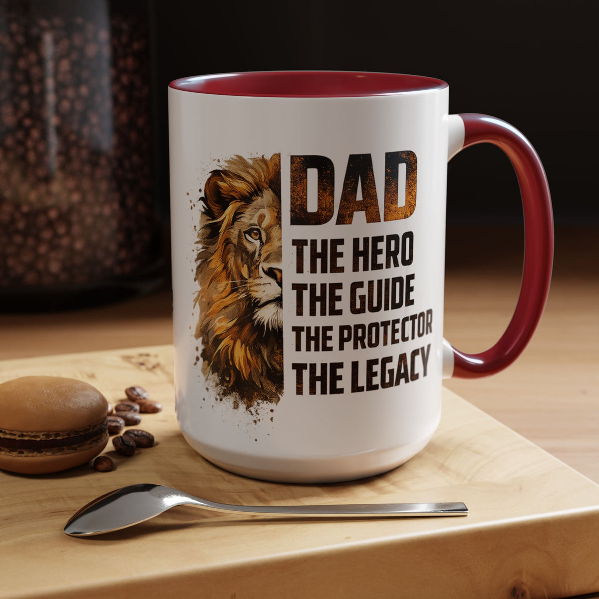 Dad Appreciation Coffee Mug, Dad The Hero The Guide The Protector Mug, Lion Dad Gift, Father's Day Coffee Cup, Gift for Dad