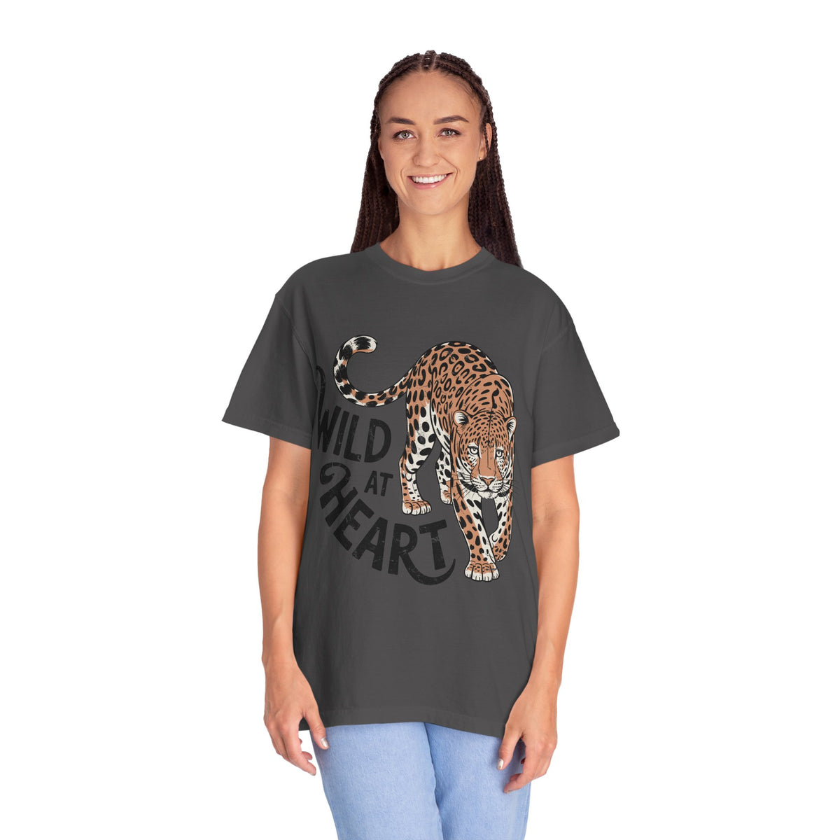 Leopard Graphic Comfort Colors Shirt, Wild At Heart Leopard Tee, Boho Animal Print Shirt, Safari Lover Gift for Women