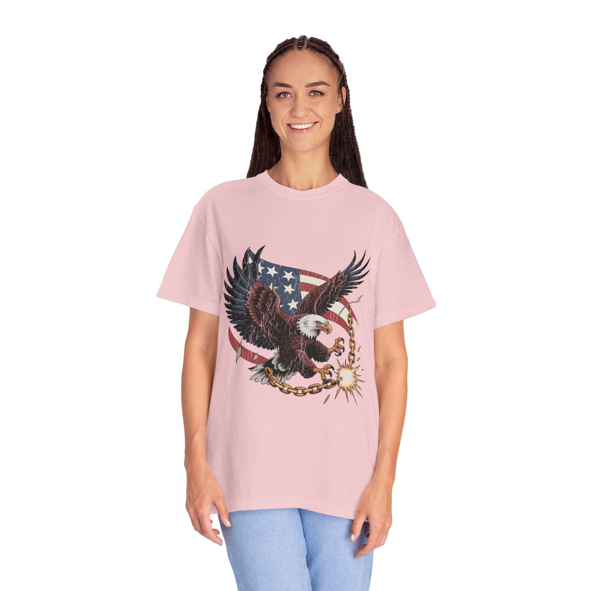 Patriotic Eagle Shirt, American Flag T Shirt, Bald Eagle Military Tee, Veteran Gift, USA Graphic Shirt, Fourth of July Patriotic Top