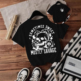 T-shirt women Halloween skull round neck
