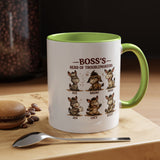 Boss's Guide to Troubleshooting Coffee Mug, Funny Office Joke Gift for Coworkers, Sarcastic Donkey Jackass Ceramic Tea Cup with Dark Blue Handle