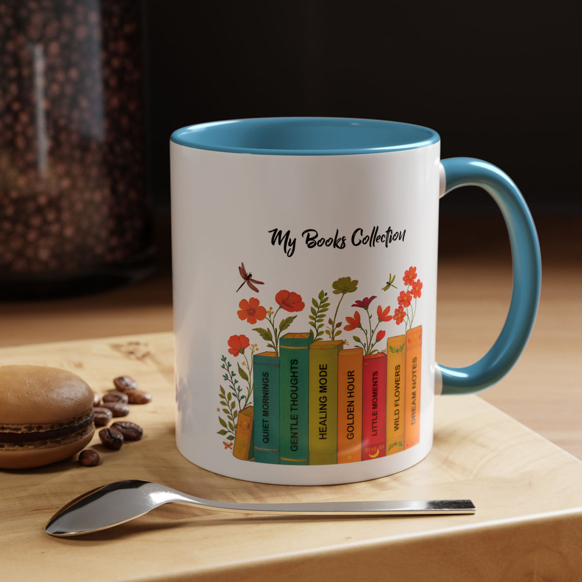 Book Lover Mug, Reading Coffee Mug, Cozy Reader Gift, Bibliophile Cup, Floral Books Mug, Bookworm Gift, Library Lover Present