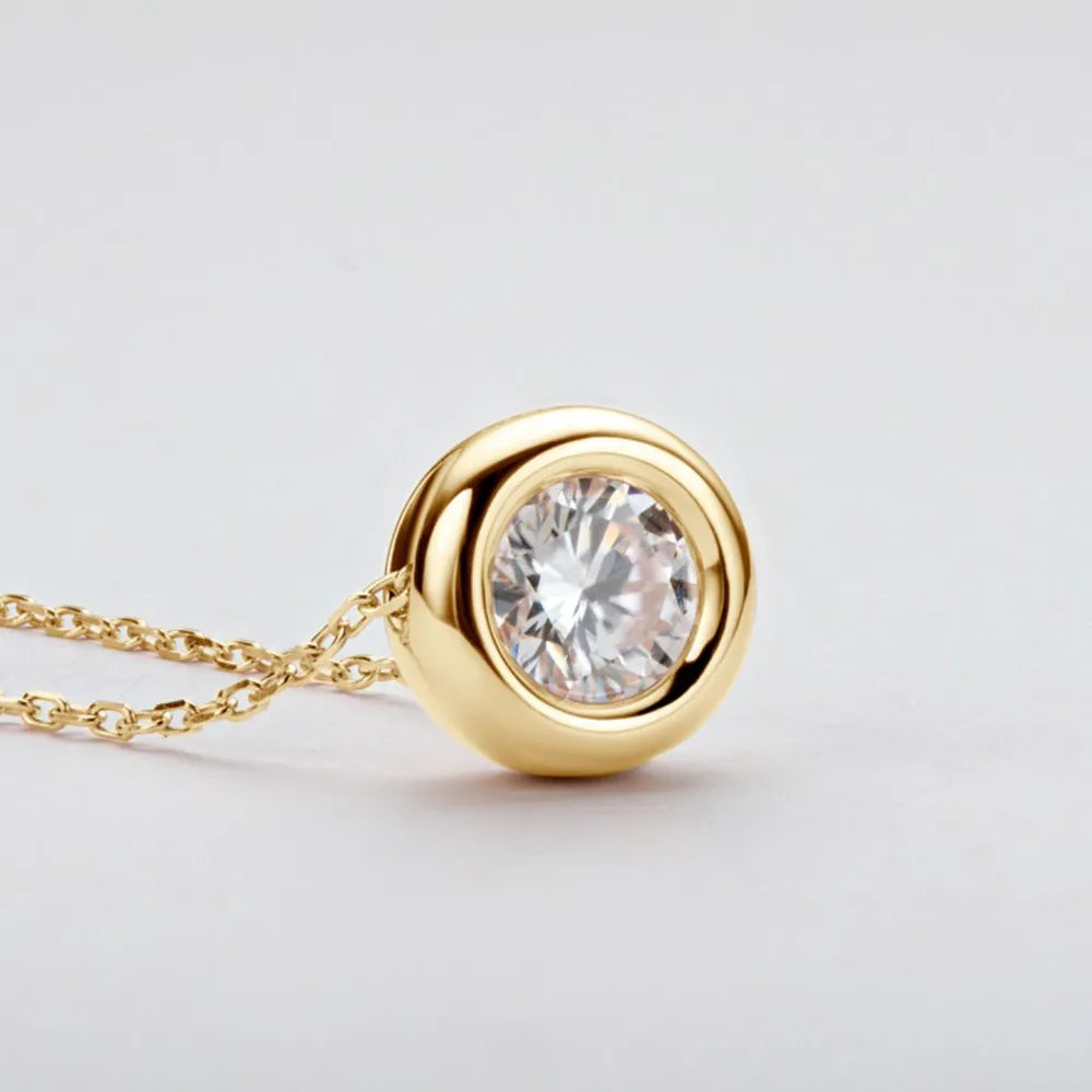 1 Carat Moissanite 925 Sterling Silver Necklace