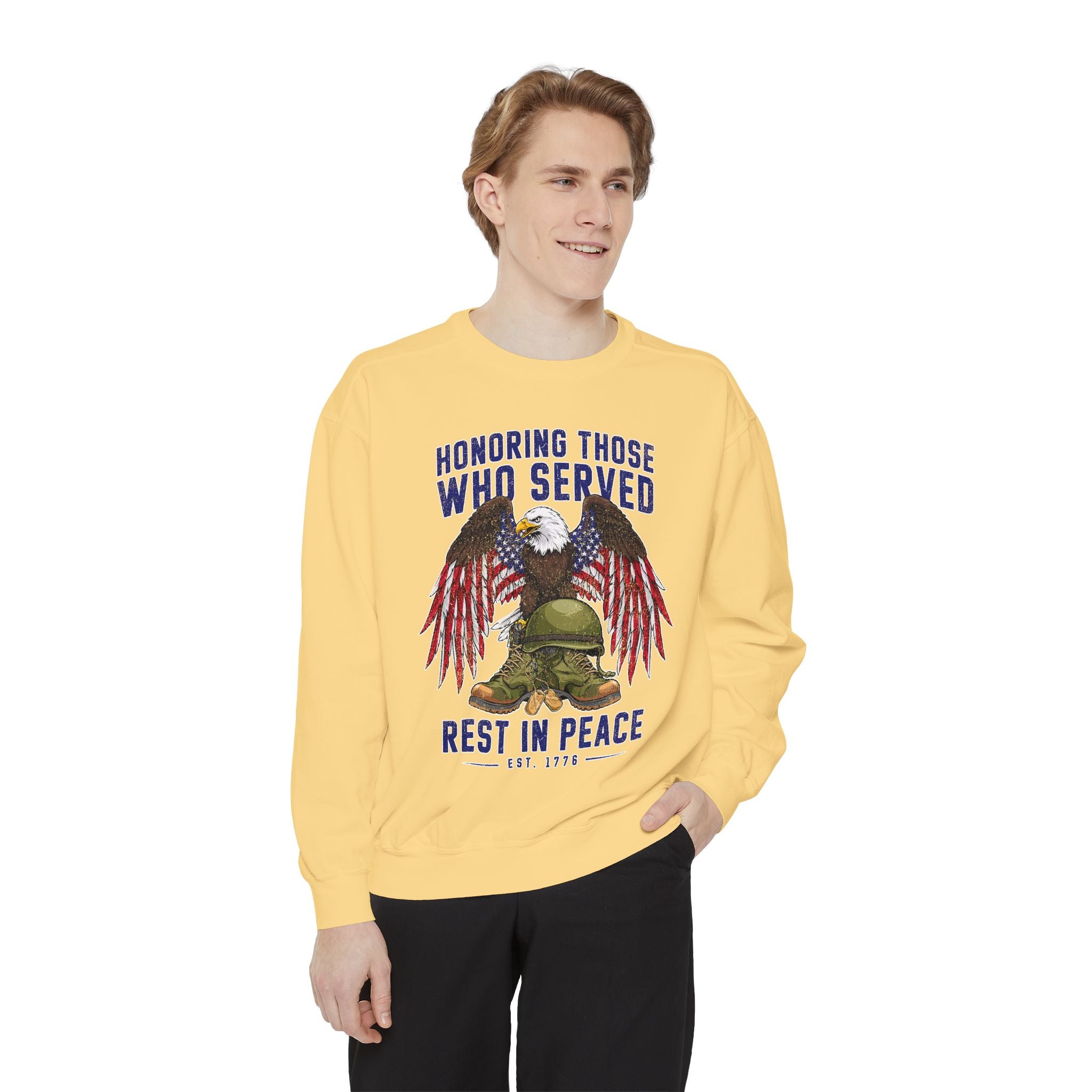 Honoring Those Who Served Sweatshirt, Military Memorial Crewneck, Fallen Soldier Tribute, Veteran Remembrance Gift, Patriotic Eagle Top