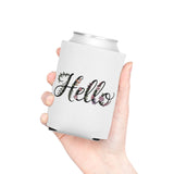 Floral Hello Can Cooler, Cute Beer Can Holder, Flower Drink Sleeve, Personalized Beverage Cozy, Summer Party Gift, Bridesmaid Gift for Her