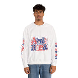 America Graphic Sweatshirt, Vintage USA Pullover, Patriotic American Flag Top, Fourth of July Outfit, Americana Gift for Women