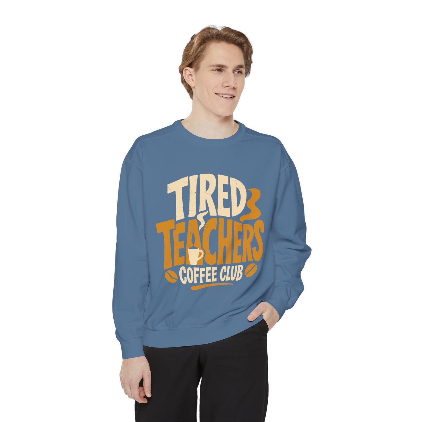 Tired Teachers Coffee Club Comfort Colors Sweatshirt, Funny Teacher Coffee Shirt, Educator Gift, Teacher Life Pullover