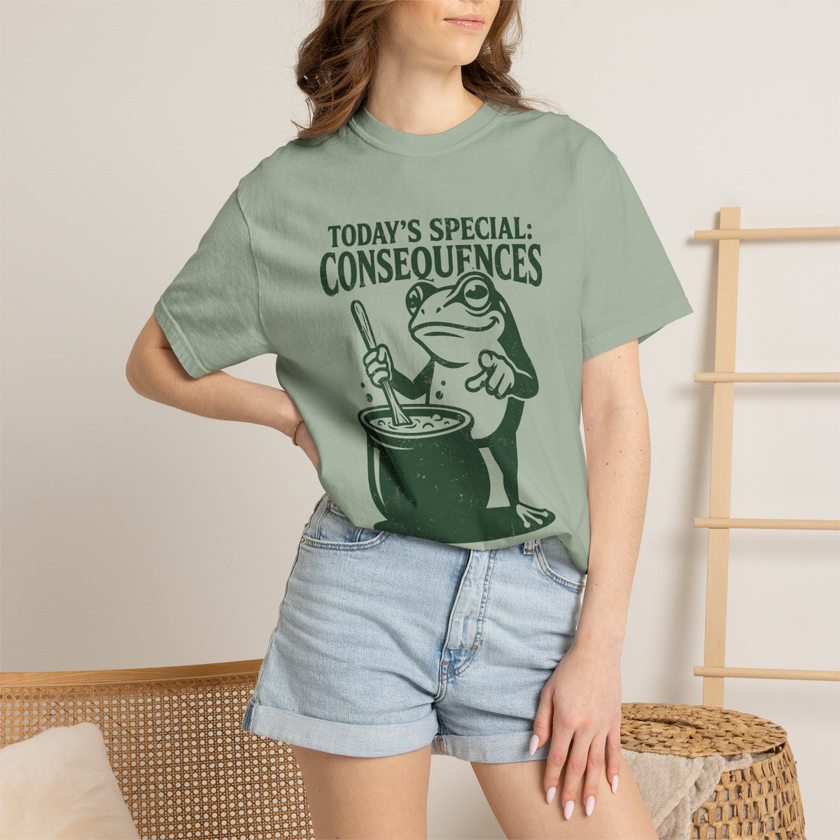 Funny Frog Consequences Shirt Comfort Colors Tee, Today's Special Consequences Teacher Shirt, Classroom Humor Gift, Retro Frog Graphic Tee