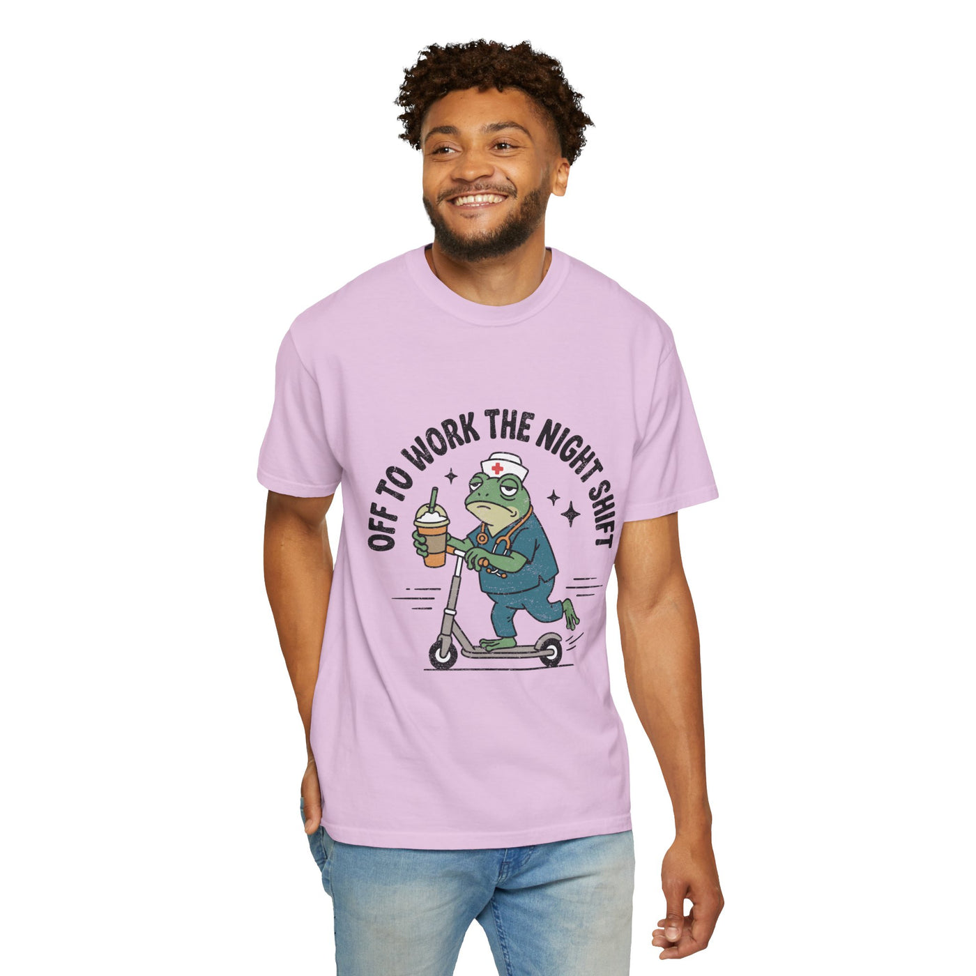 Night Shift Nurse Comfort Colors Shirt, Funny Nurse Frog Tee, Healthcare Worker Gift, RN CNA Nursing School Graduate Shirt
