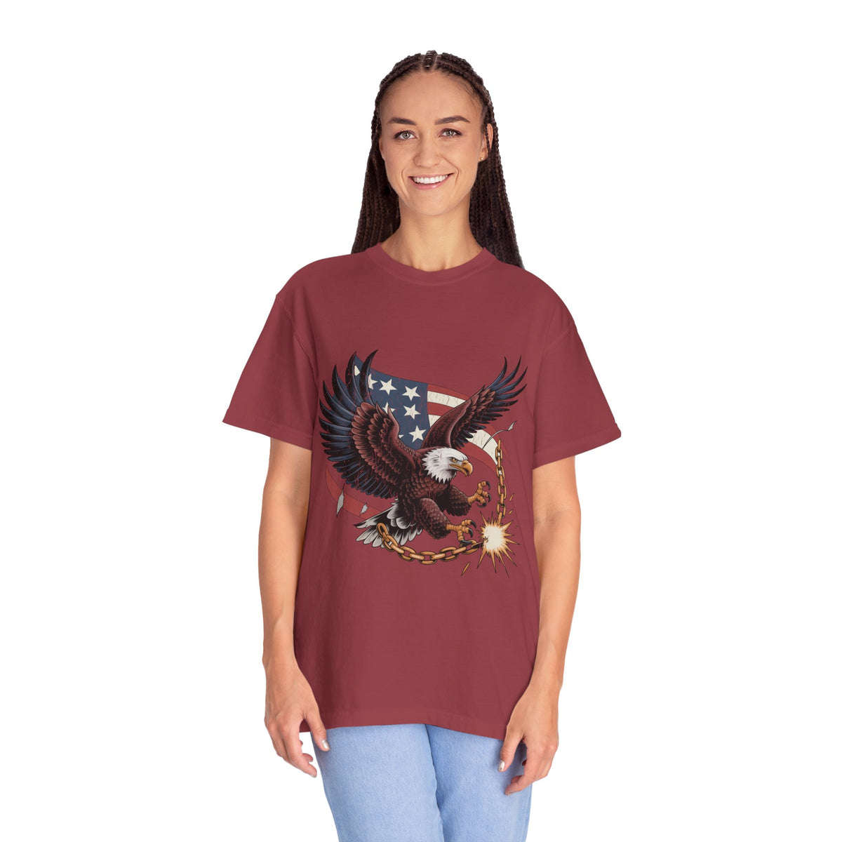 Patriotic Eagle Shirt, American Flag T Shirt, Bald Eagle Military Tee, Veteran Gift, USA Graphic Shirt, Fourth of July Patriotic Top