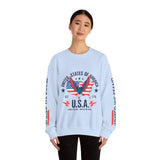 United We Stand Sweatshirt, American Eagle USA Pullover, Patriotic Flag Top, Vintage Americana Clothing, Fourth of July Gift for Women