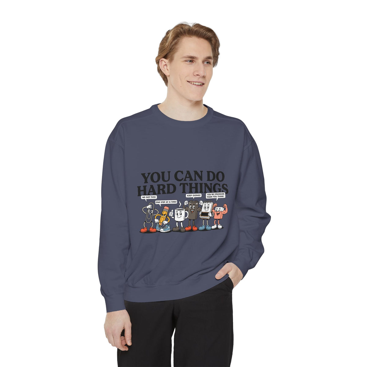 You Can Do Hard Things Comfort Colors Sweatshirt, Motivational Teacher Crewneck, Encouragement School Sweatshirt Gift