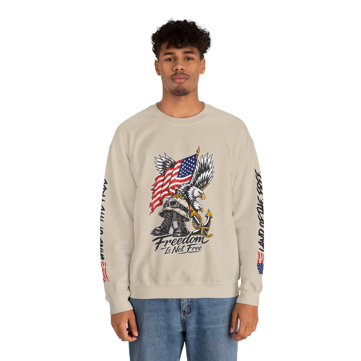 Freedom Is Not Free Sweatshirt, Patriotic Eagle Pullover, American Flag Military Style, Veterans Gift, USA Pride, Americana Clothing