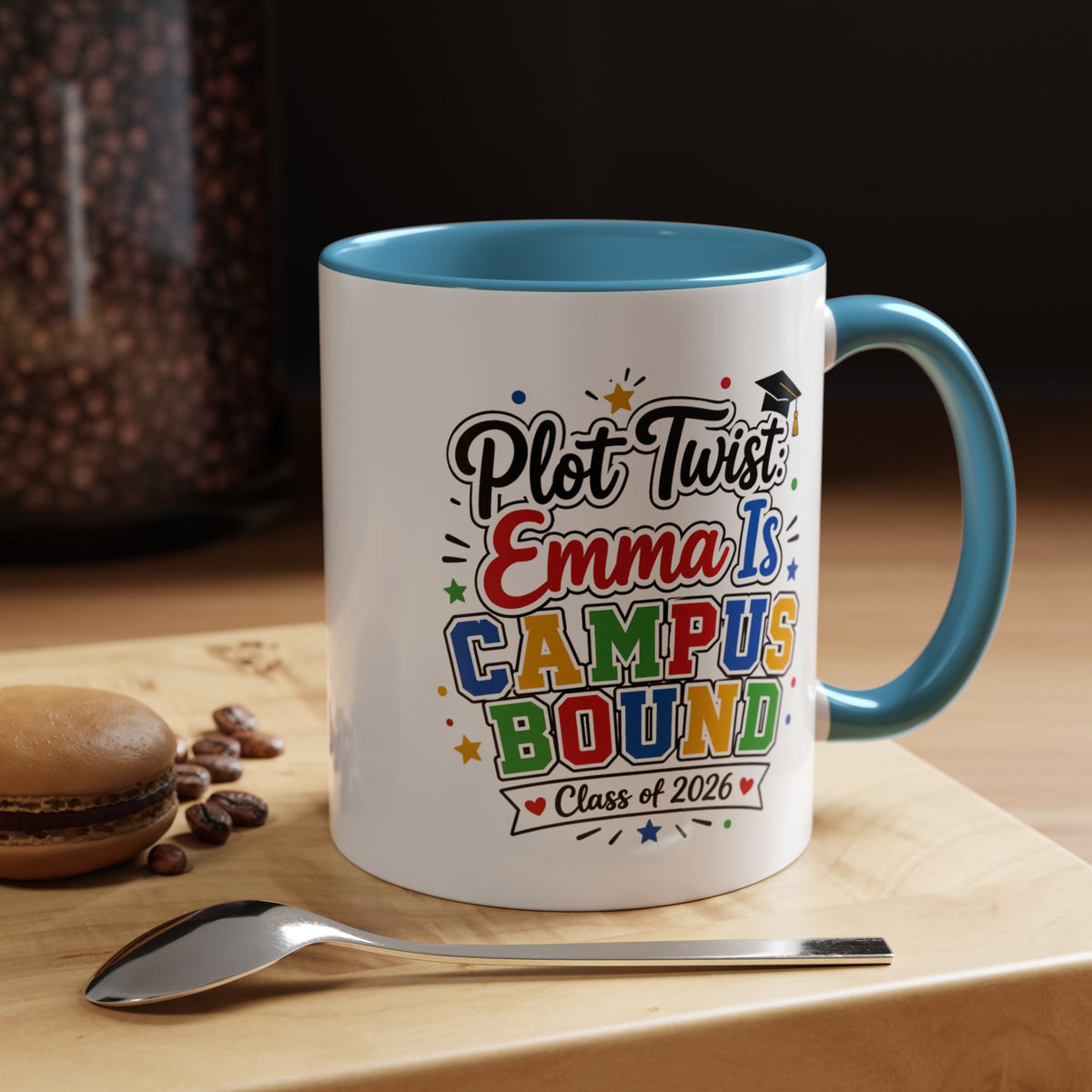 Personalized College Bound Mug, Plot Twist Campus Bound Graduation Cup, Custom Class of 2026 Gift for Her, High School Senior Present