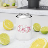 Personalized Name Can Cooler, Floral Drink Holder, Custom Beverage Sleeve, Rose Design, Birthday Gift for Her, Bridesmaid Gift, Summer Party