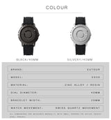 EUTOUR Magnetic Ball Men's Personality Creative Watch Tide Black Technology Cool Concept Frameless Design Watch