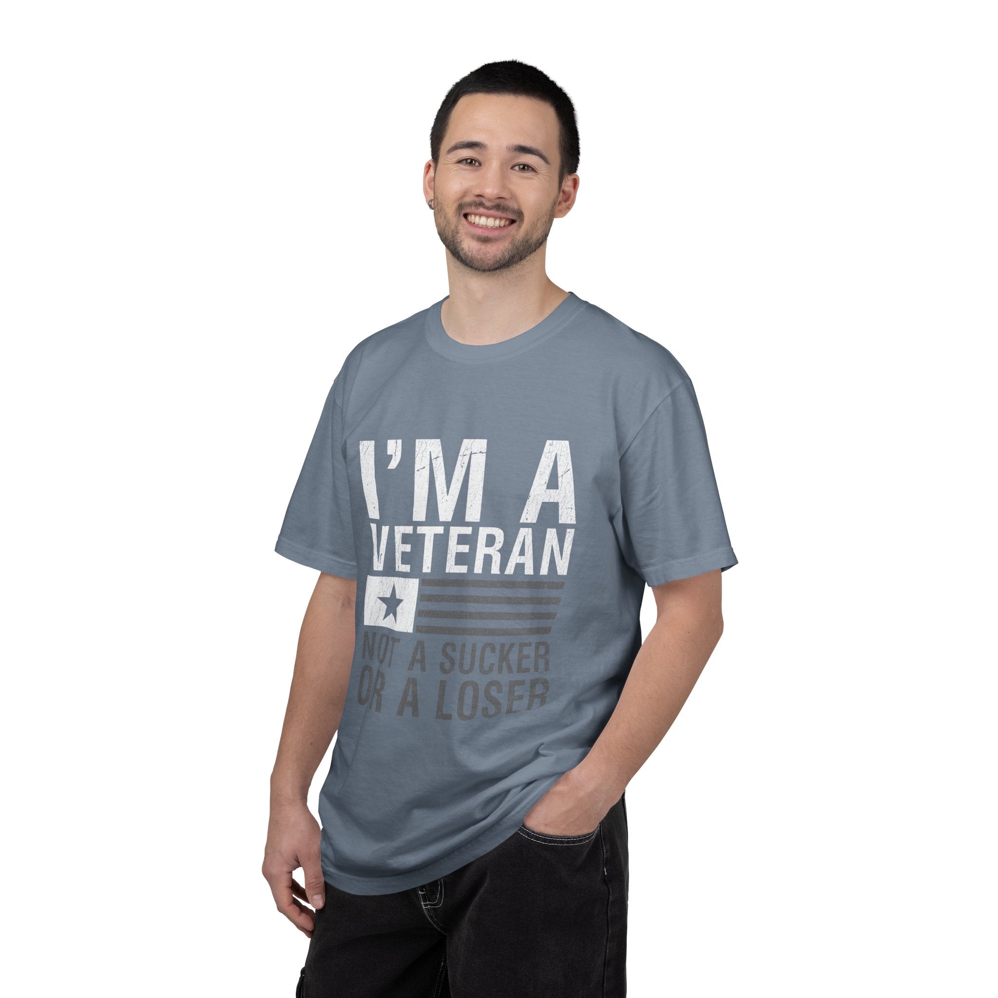 I'm a Veteran Not a Sucker or Loser Shirt, Bold Military T-Shirt, Patriotic Gift for Veteran, Veterans Day Tee, Retired Soldier Apparel