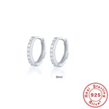 S925 Sterling Silver Circle Earrings with Turquoise and Diamond Inlay 18K Gold Plated Stud Earrings Jewelry