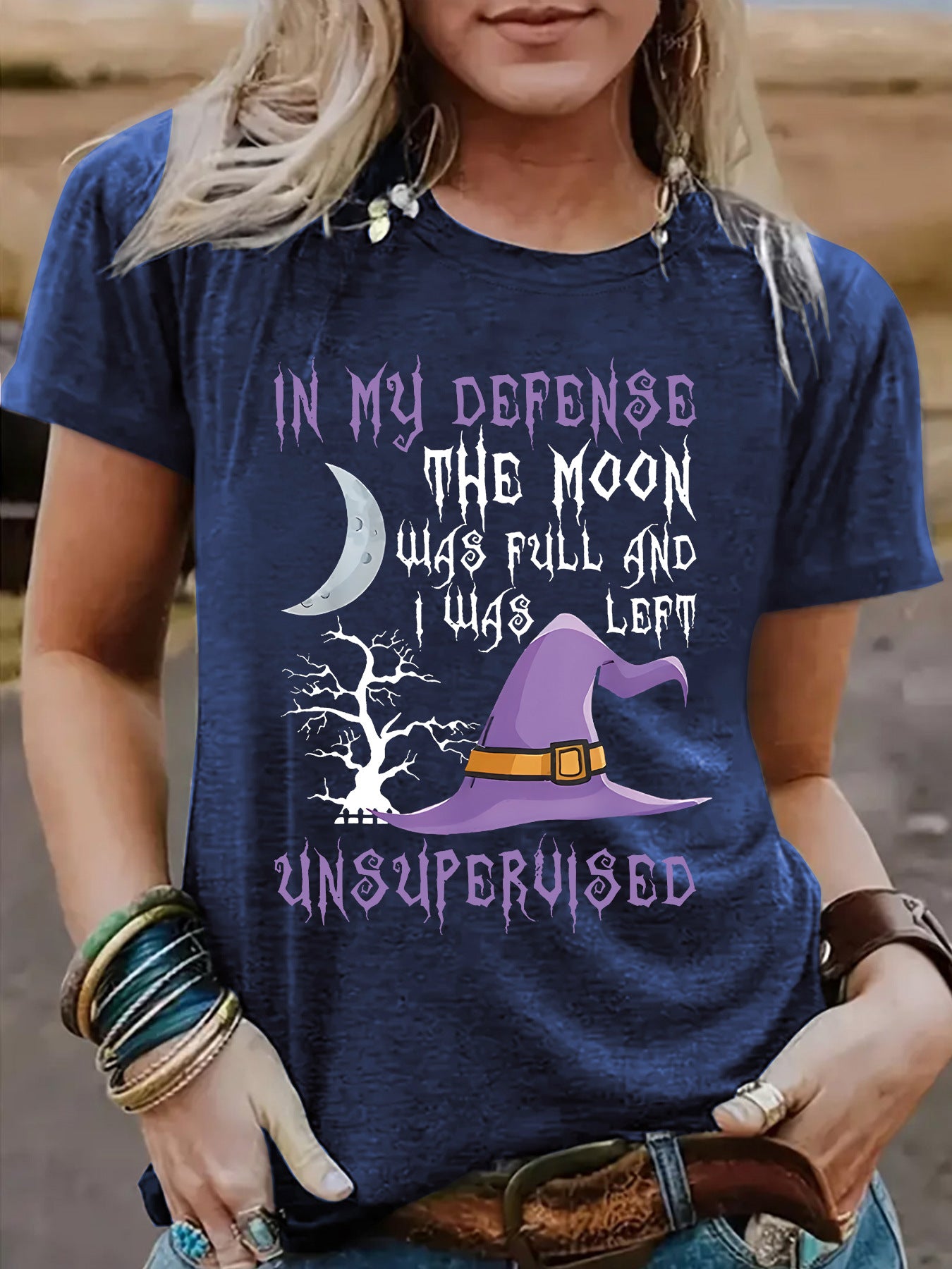 Short sleeved Halloween witch pattern