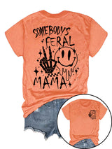 Halloween pattern round neck short sleeved shirt