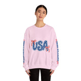 USA Patriotic Sweatshirt, American Flag Ribbon Pullover, Vintage Stars and Stripes Top, Fourth of July Outfit, Americana Gift for Women