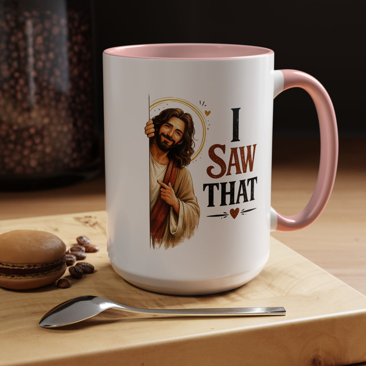 Funny Christian Jesus Mug, I Saw That Coffee Mug, Religious Humor Gift for Christians, Faith Based Mug, Church Friend Gift