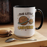 Cute Planet Family Mug, Our Little Universe Coffee Mug, Parent Child Gift, New Mom Mug, Space Lover Family Cup, Baby Shower Gift