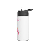 Personalized Ballerina Water Bottle for Girls, Custom Name Ballet Dance Bottle, Insulated Stainless Steel Kids School Bottle