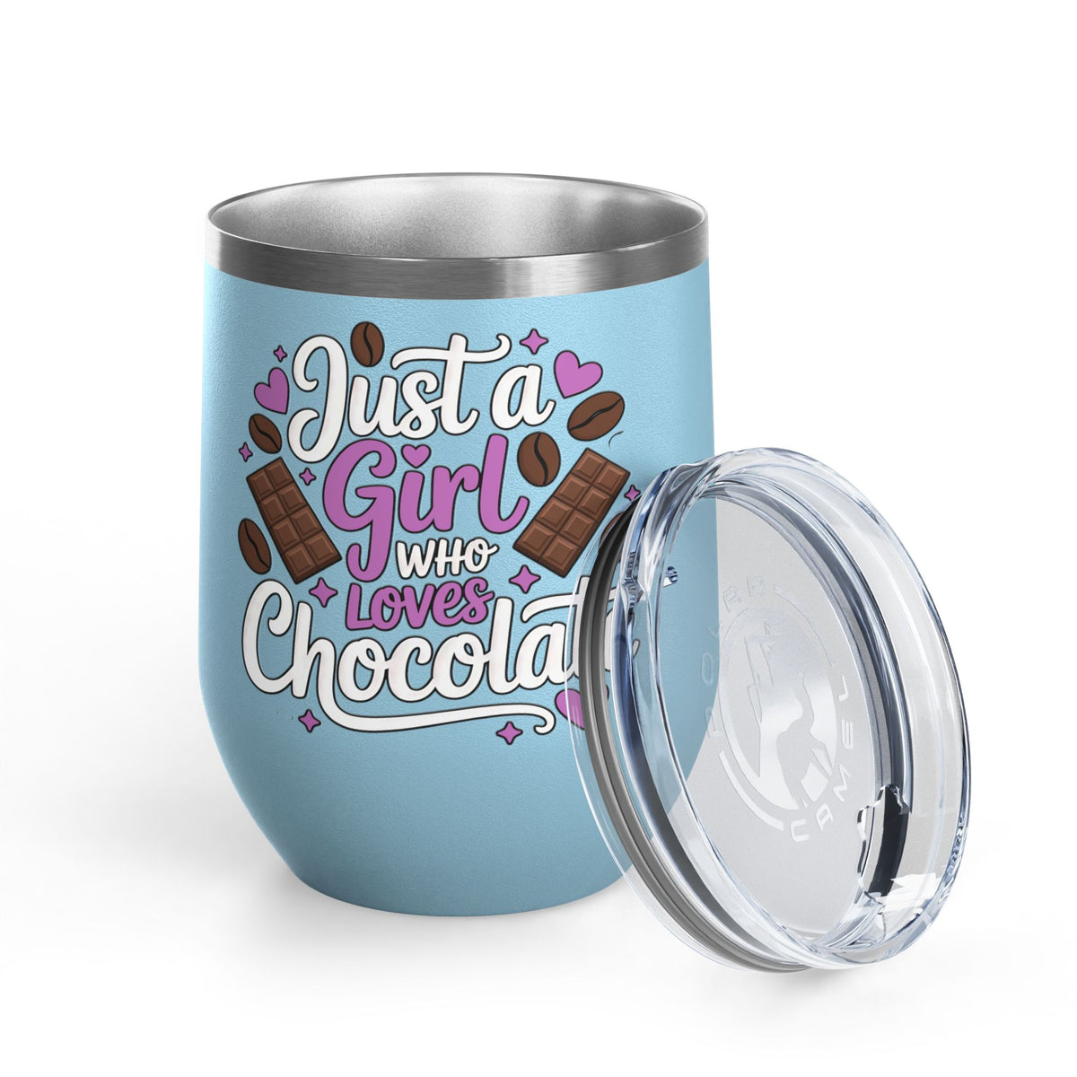 Chocolate Lover Wine Tumbler, Just a Girl Who Loves Chocolate, Cute Sweet Treat Tumbler, Dessert Lover Gift for Her, Coffee Lover Gift