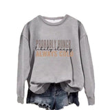 Round neck slogan printed pullover sweatshirt sweatshirt
